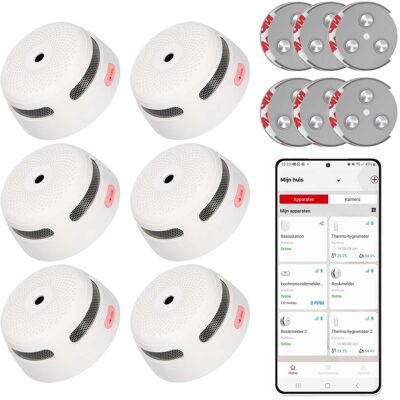 X-Sense XS01-WX Rookmelder met RMAX-45 montageset - Slimme melder WiFi - 6-pack X-Sense XS01-WX Rookmelder met RMAX-45 montageset - Slimme melder WiFi - 6-pack