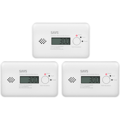 SAVS C10 Koolmonoxidemelder 3-pack SAVS CO-melder SAVS C10 Koolmonoxidemelder 3-pack SAVS CO-melder