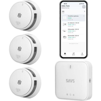 SAVS Linksmart® bundel - 3 Rookmelders en Gateway SAVS Linksmart® bundel - 3 Rookmelders en Gateway