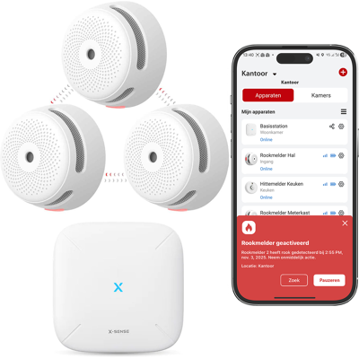 X-Sense Link+ Pro bundel - 3 Slimme rookmelders en Base Station X-Sense Link+ Pro bundel - 3 Slimme rookmelders en Base Station