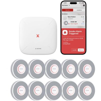 X-Sense XS0B-MR Slimme Rookmelder bundel 10 pack Link+ Pro - Gesproken meldingen X-Sense XS0B-MR Slimme Rookmelder bundel 10 pack Link+ Pro - Gesproken meldingen