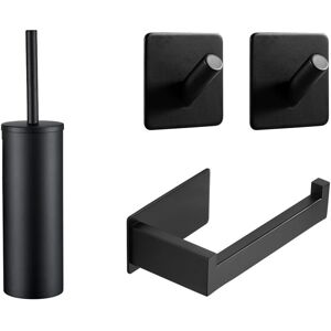 XIVADA Toilet accessoires set - 4 delig - Zonder boren - Rvs - Zwart XIVADA Toilet accessoires set - 4 delig - Zonder boren - Rvs - Zwart