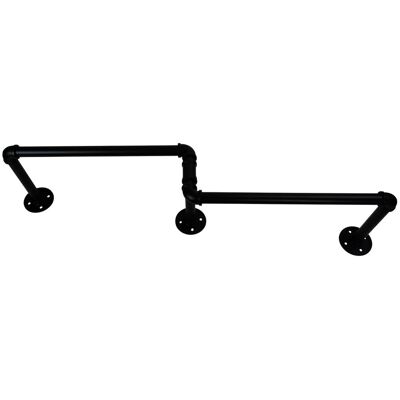QUVIO Kledingrek voor aan de wand - Metaal - Zwart QUVIO Kledingrek voor aan de wand - Metaal - Zwart