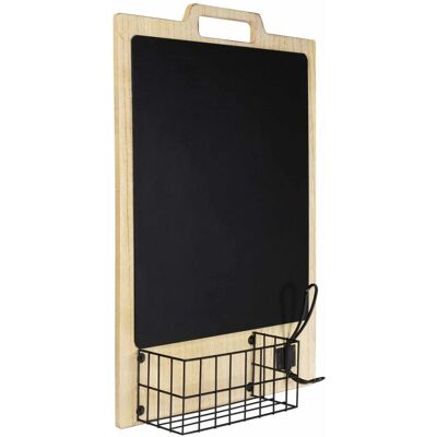 QUVIO krijtbord met mand en haakje - Voor aan wand - 33,5 x 50 cm QUVIO krijtbord met mand en haakje - Voor aan wand - 33,5 x 50 cm