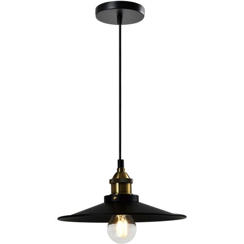 QUVIO Hanglamp retro - Aziatische stijl - D 26 cm - Zwart