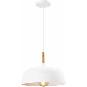 QUVIO - SCANDINAVIAN CEILING LAMP - Wit met hout - E27 60W IP20 - Plafondlamp QUVIO - SCANDINAVIAN CEILING LAMP - Wit met hout - E27 60W IP20 - Plafondlamp