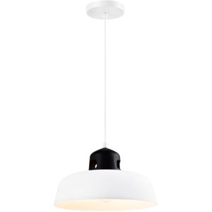 QUVIO Hanglamp industrieel - Simplistisch design - D 30 cm - Wit en zwart QUVIO Hanglamp industrieel - Simplistisch design - D 30 cm - Wit en zwart
