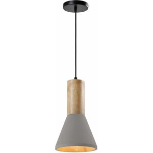 QUVIO Landelijke Hanglamp - Hout/Beton - 15cm - Grijs QUVIO Landelijke Hanglamp - Hout/Beton - 15cm - Grijs