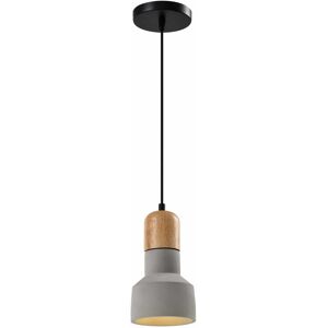 QUVIO Grijze Beton en Hout Hanglamp - E27 Dimbaar - 60W QUVIO Grijze Beton en Hout Hanglamp - E27 Dimbaar - 60W