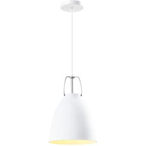QUVIO Hanglamp - Wit - 20x18cm - E27 - Dimbaar - Industriële stijl QUVIO Hanglamp - Wit - 20x18cm - E27 - Dimbaar - Industriële stijl