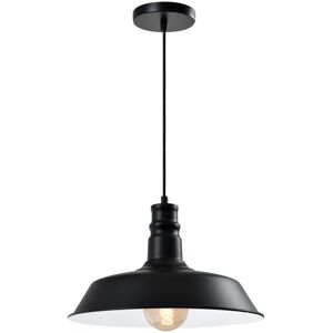 QUVIO Hanglamp retro - Vintage cafe lamp - D 36 cm - Zwart QUVIO Hanglamp retro - Vintage cafe lamp - D 36 cm - Zwart