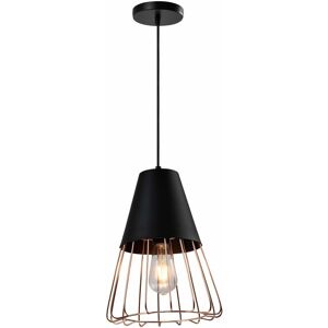 QUVIO Hanglamp industrieel - Rose gold staaldraad - D 26 cm - Zwart QUVIO Hanglamp industrieel - Rose gold staaldraad - D 26 cm - Zwart