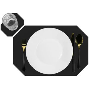 Krumble Placemat met onderzetter - PU Leer - Zwart Krumble Placemat met onderzetter - PU Leer - Zwart