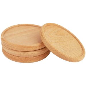 QUVIO Onderzetters set van 4 - Rond - Hout QUVIO Onderzetters set van 4 - Rond - Hout