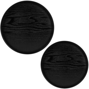 QUVIO Houten dienblad rond - 2 stuks - 24 en 27 cm QUVIO Houten dienblad rond - 2 stuks - 24 en 27 cm