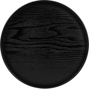 QUVIO - ronde houten dienblad - Zwart - 36 cm - Dienblad QUVIO - ronde houten dienblad - Zwart - 36 cm - Dienblad