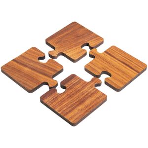 QUVIO Pannenonderzetters / Onderzetters glazen - Puzzel - Set van 4 - Hout QUVIO Pannenonderzetters / Onderzetters glazen - Puzzel - Set van 4 - Hout