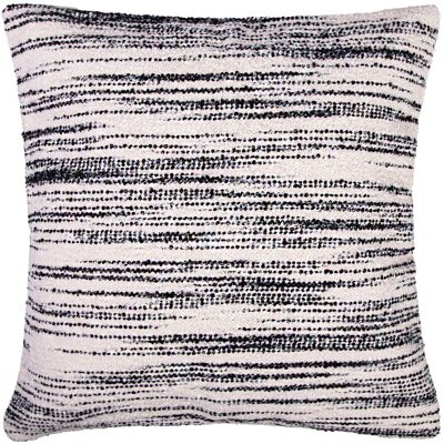 QUVIO Sierkussenhoes gebreid patroon - Polyester - 45x45 cm - Wit - Grijs QUVIO Sierkussenhoes gebreid patroon - Polyester - 45x45 cm - Wit - Grijs