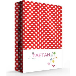 Taftan Hoeslakens Polkadots Rood-60 x 120 cm