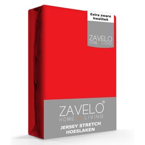 Zavelo® Jersey Hoeslaken Rood-1-persoons (80/90x200 cm)