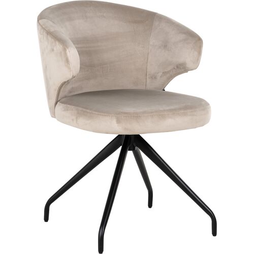 Draaifauteuil Milly khaki velvet (Fusion cream 02)   Wit   Richmond Interiors   metal, foam   65 x  60 x 81.5 cm