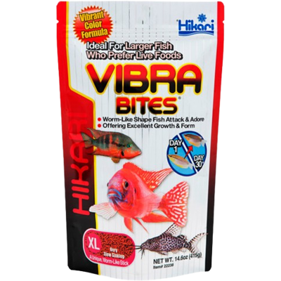 Hikari Vibra Bites XL Bloedworm-achtige staven - Visvoer voor kleur Hikari Vibra Bites XL Bloedworm-achtige staven - Visvoer voor kleur