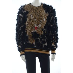Dolce & Gabbana Trui van wol, zwart konijnenbont, voor dames