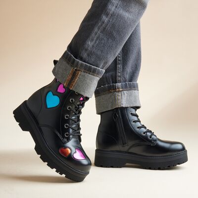 Skechers Skechers Gravlen Hi Hearts Veterboots zwart Zwart 33 Meisjes Skechers Skechers Gravlen Hi Hearts Veterboots zwart Zwart 33 Meisjes