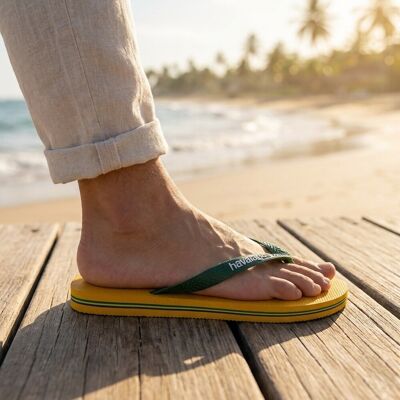 Havaianas Brasil Logo Slippers geel Rubber Geel 37/38,39/40,41/42,43/44,45/46 Uniseks Havaianas Brasil Logo Slippers geel Rubber Geel 37/38,39/40,41/42,43/44,45/46 Uniseks