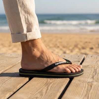 Havaianas Havaianas Brasil Slippers zwart Rubber Zwart 39/40 Uniseks Havaianas Havaianas Brasil Slippers zwart Rubber Zwart 39/40 Uniseks