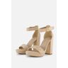 Ann Rocks Sandalen met hak beige Textiel Beige 36,37,38,39,40,41,42 female