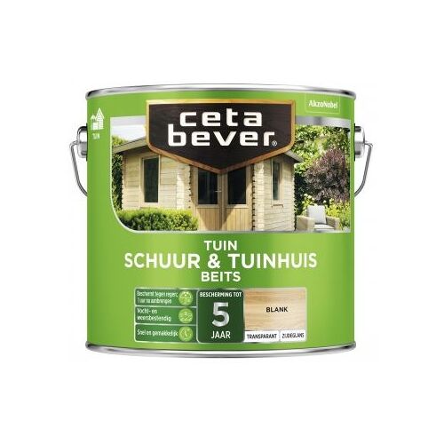 Cetabever Transparante Schuur&Tuinhuis Beits Zijdeglans Blank 2,5l 2,5 Liter