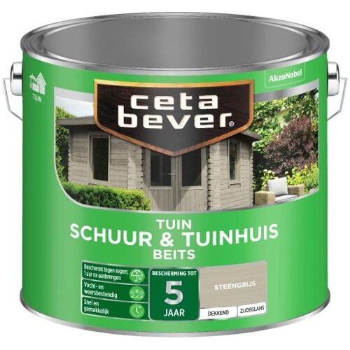 Cetabever Dekkende Schuur&Tuinhuis Beits Steengrijs 2,5 Liter