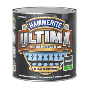 Hammerite Ultima Antraciet Mat 0,25 Liter Blik