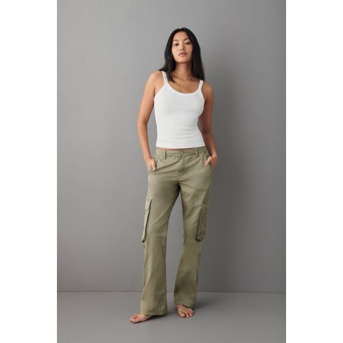 Gina Tricot Low waist cargo jeans - Gina Tricot - cargohosen - Green - 38 - Female