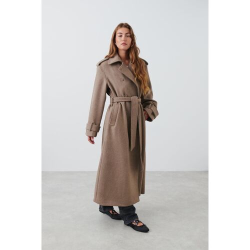 Gina Tricot  Gina Tricot- Wool blend trench coat - trenchcoats- Beige - XL- Female