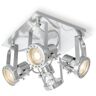 Home sweet home LED opbouwspot Robo 4L 22 cm - mat staal