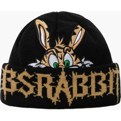 BS RABBIT HIDDEN CARROT BEANIE BLACK One Size Unisex BS RABBIT HIDDEN CARROT BEANIE BLACK One Size Unisex