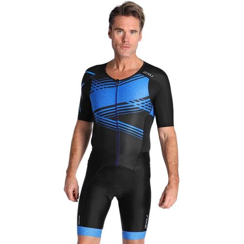 2XU Tri Suit Perform triathlonsuit, voor heren, Maat S, Triathlon body, Triathlo zwart/blauw S male