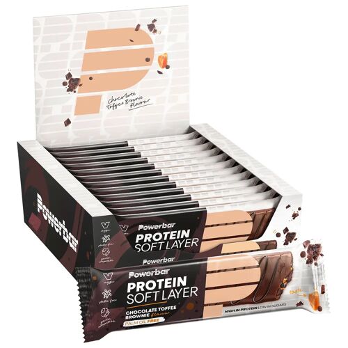 POWERBAR Protein Soft Layer Choco Toffee Brownie 12 st./doos reep, Energierepen, male