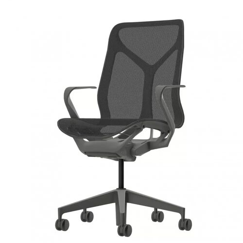 Herman Miller Cosm, Mid Back - Bureaustoel, Kleur Carbon, Armleuning Vaste armleuningen