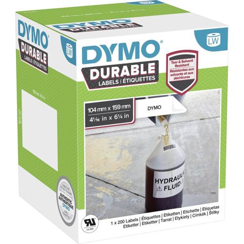 DYMO Rol met etiketten 159 x 104 mm Polypropyleen folie Wit 200 stuk(s) Permanent hechtend 2112287 Universele etiketten, Adresetiketten