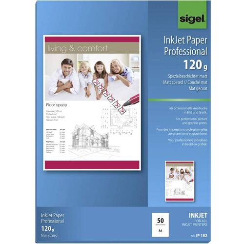 Sigel Inkjet Paper Professional IP182 Inkjet printpapier DIN A4 120 g/m² 50 vellen Helderwit