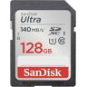 SanDisk SDXC Ultra 128GB (Class 10/UHS-I/140MB/s) SDHC-kaart 128 GB UHS-Class 1 Waterdicht, Schokbestendig