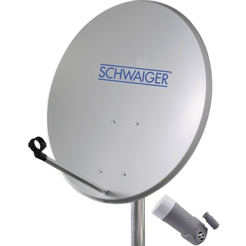 Schwaiger satellietinstallatie voor 1 satelliet - satellietschotel 60 cm, lichtgrijs, LNB - 1 aansluiting