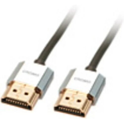 LINDY 41672 HDMI-kabel HDMI Aansluitkabel HDMI-A-stekker, HDMI-A-stekker 2.00 m Grijs High Speed HDMI met ethernet, OFC-kabel, Rond, Ultra HD-HDMI met