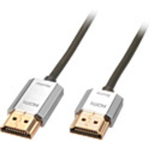 LINDY 41676 HDMI-kabel HDMI Aansluitkabel HDMI-A-stekker, HDMI-A-stekker 4.50 m Grijs High Speed HDMI met ethernet, OFC-kabel, Rond, Ultra HD-HDMI met