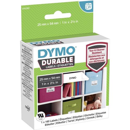 DYMO Rol met etiketten 54 x 25 mm Polypropyleen folie Wit 160 stuk(s) Permanent hechtend 2112283 Universele etiketten, Adresetiketten