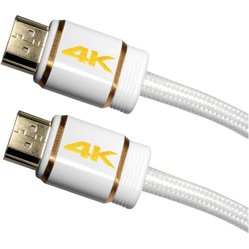 Maxtrack C 216-3 L HDMI-kabel HDMI Aansluitkabel HDMI-A stekker, HDMI-A stekker 3.00 m Wit Ultra HD-HDMI