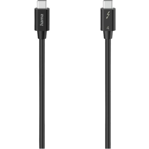 Hama 00200659 Thunderbolt-kabel Thunderbolt Aansluitkabel Thunderbolt (USB-C) stekker, Thunderbolt (USB-C) stekker 0.8 m Zwart Afgeschermd (dubbel), Ultra HD